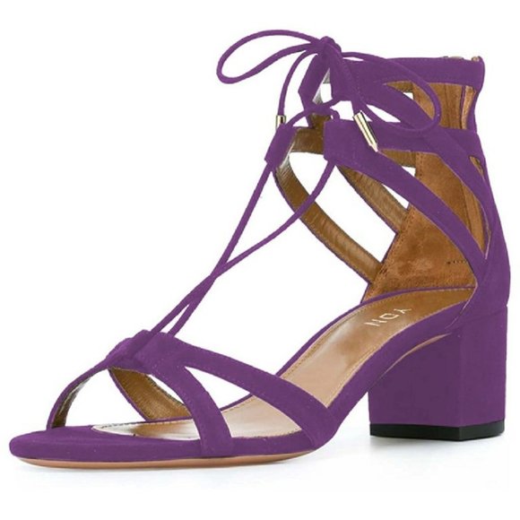 YDN Shoes - YDN Women Classic Strappy Low Block Heel Sandals